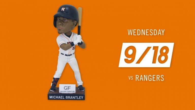 September 18, 2019 Houston Astros – MICHAEL BRANTLEY ‘BATTING’ BOBBLEHEAD