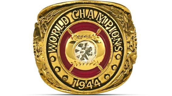 August 25, 2019 St Louis Cardinals - 1944 World Series Championship Replica Ring - Stadium ...