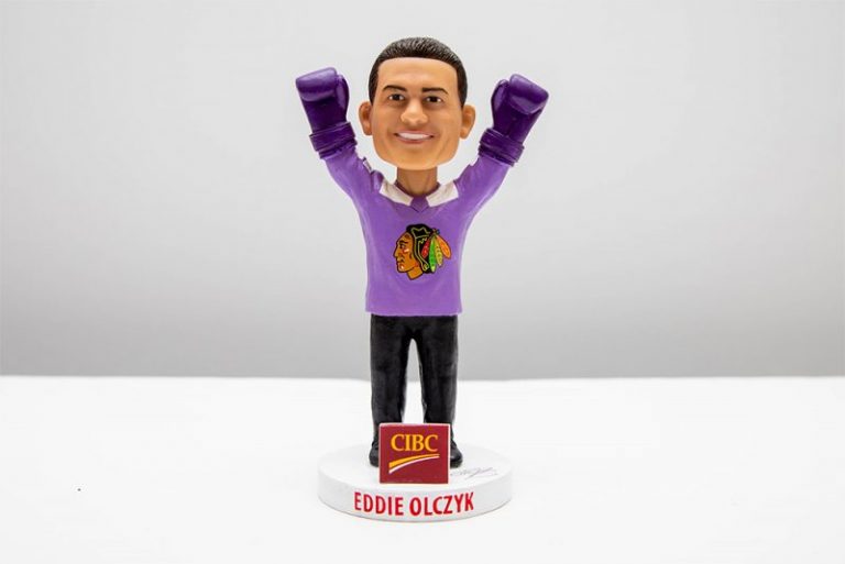 October 27, 2019 Chicago Blackhawks – EDDIE OLCZYK BOBBLEHEAD