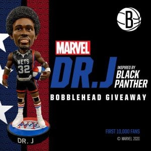 Brooklyn Nets - Dr. J as Black Panther Bobblehead