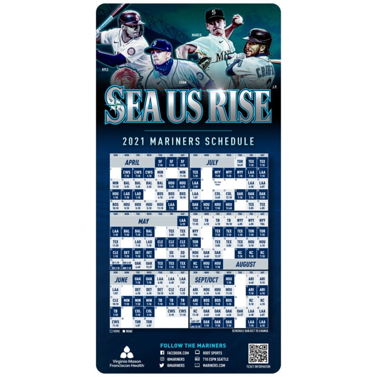 April 1-3, 2021 Seattle Mariners – Mariners Magnetic Schedule