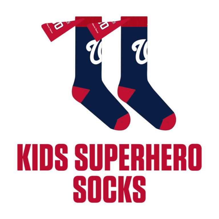 May 14-15, 2022 Washington Nationals – Kids Superhero Socks
