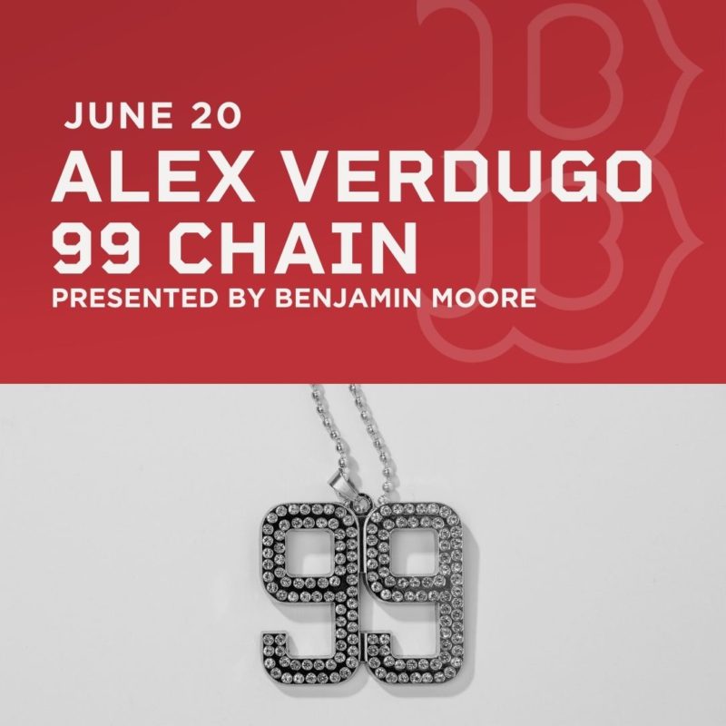 June 20, 2022 Boston Red Sox - Alex Verdugo '99' Chain - Stadium