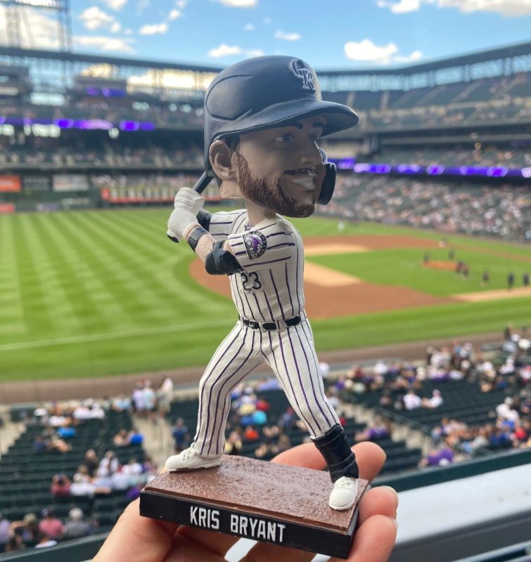 Men's Nike Kris Bryant Black Colorado Rockies Bobblehead T-Shirt