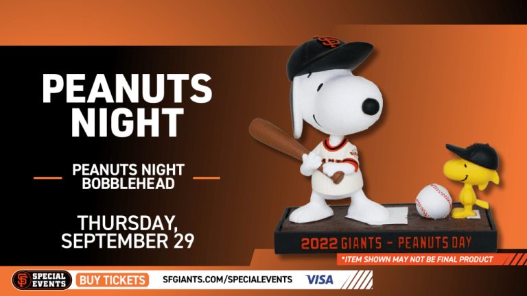 September 26, 2022 San Francisco Giants – Giants-themed Peanuts bobblehead
