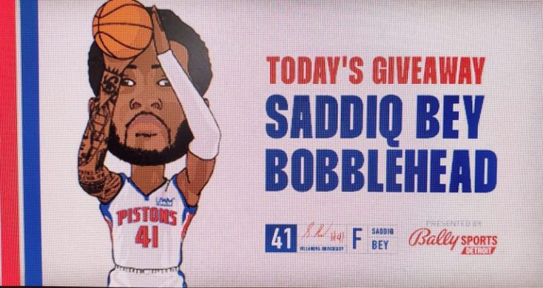 December 26, 2022 Detroit Pistons – Saddiq Bey Bobblehead