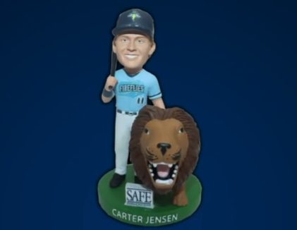 June 9, 2023 Columbus Fireflies – Carter Jensen Lion Bobblehead