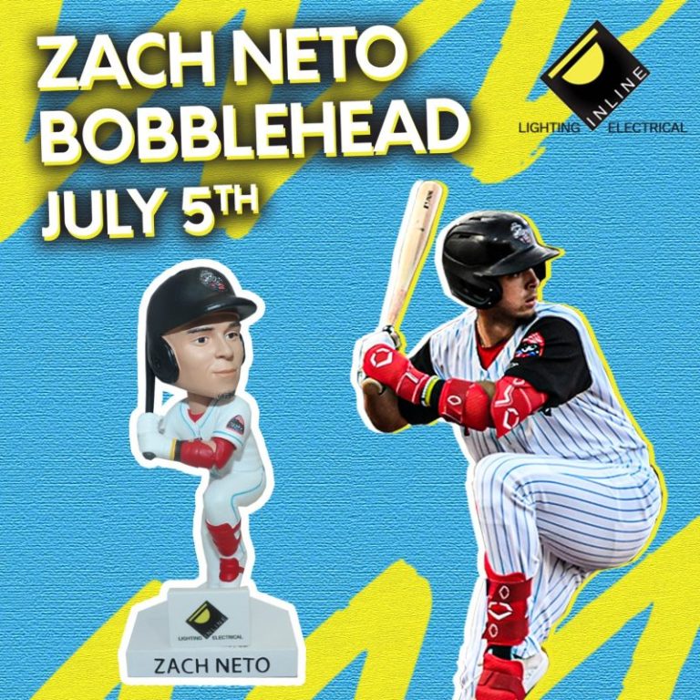 July 5, 2023 Rocket City Trash Pandas – Zach Neto Bobblehead