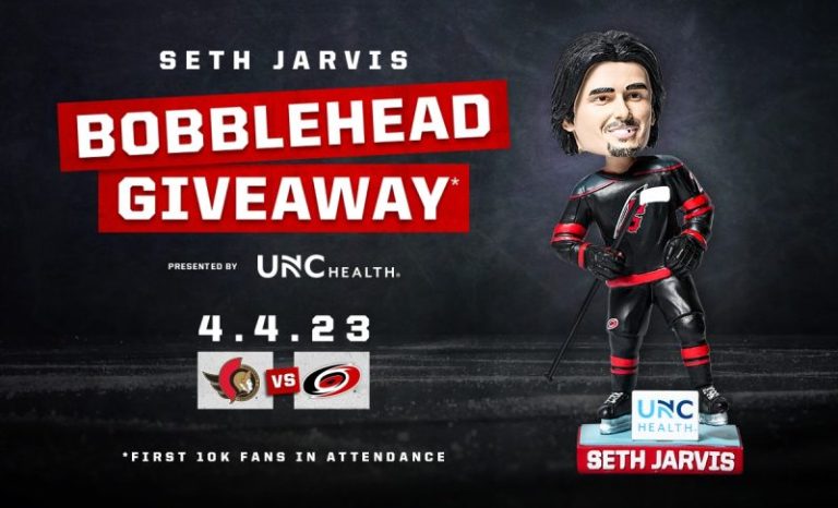 April 4, 2023 Carolina Hurricanes – Seth Jarvis Bobblehead
