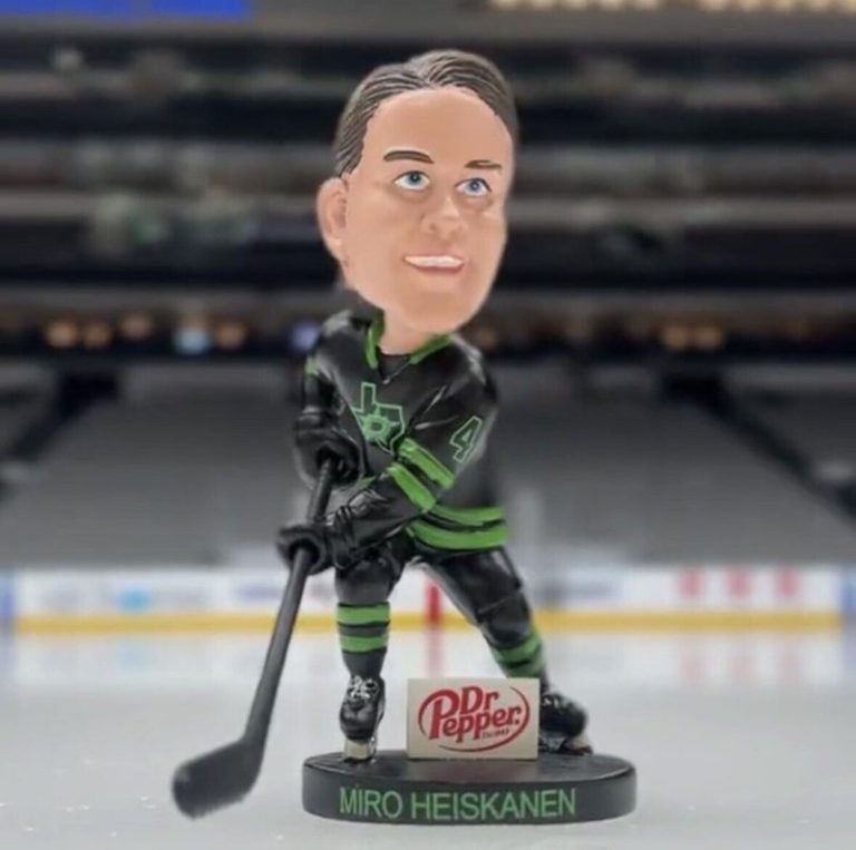 April 8, 2023 Dallas Stars – Miro Heiskanen Blackout jersey bobblehead