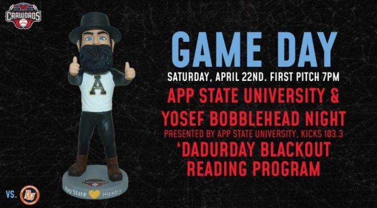 April 22, 2023 Hickory Crawdads – Yosef Bobblehead