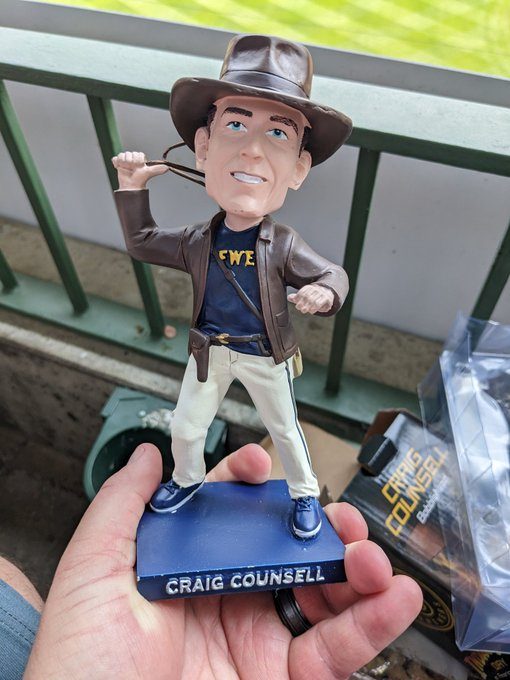Milwaukee Brewers - Craig Counsell Indiana Jones bobblehead