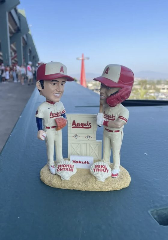 Mike Trout Los Angeles Angels 2023 City Connect Field Stripe Bighead Bobblehead Officially Licensed by MLB