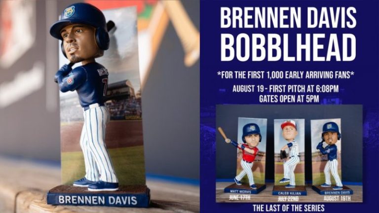 August 19, 2023 Iowa Cubs – Brennen Davis Bobblehead