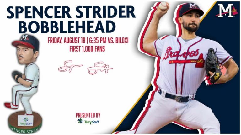 August 18, 2023 Mississippi Braves – Spencer Strider Bobblehead