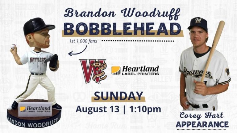 August 13, 2023 Wisconsin Timber Rattlers – Brandon Woodruff Bobblehead