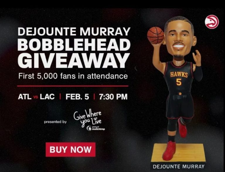 February 5, 2024 Atlanta Hawks – Dejounte Murray Bobblehead