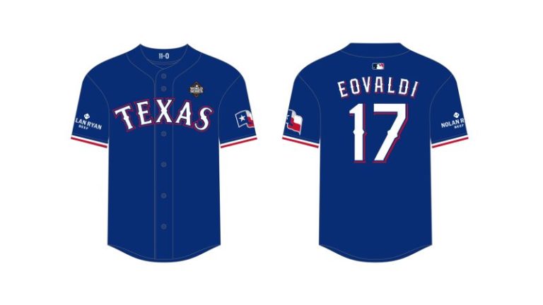 May 1, 2024 Texas Rangers – Nathan Eovaldi Replica Postseason Jersey