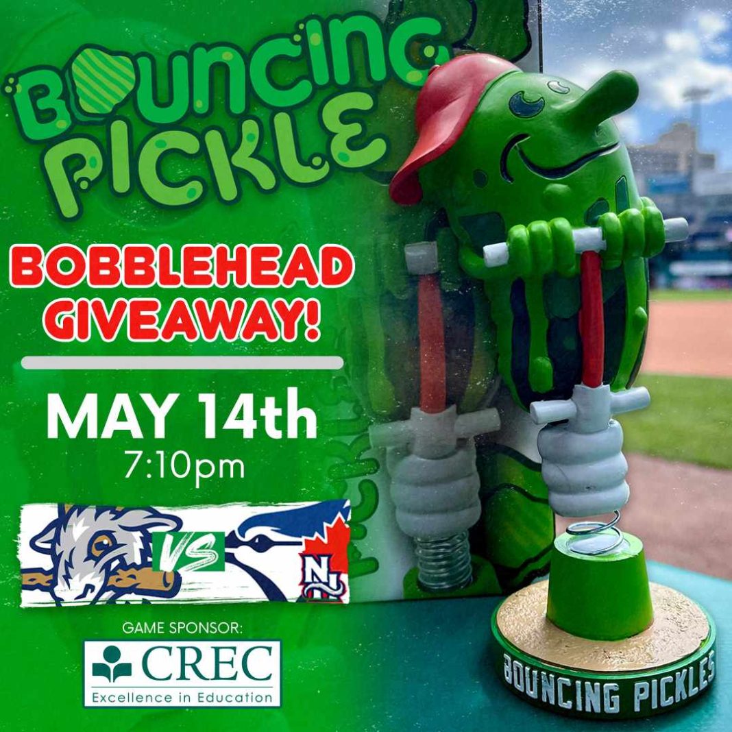 May 14, 2024 Hartford Yardgoats Bouncing Pickle Bobblehead Stadium
