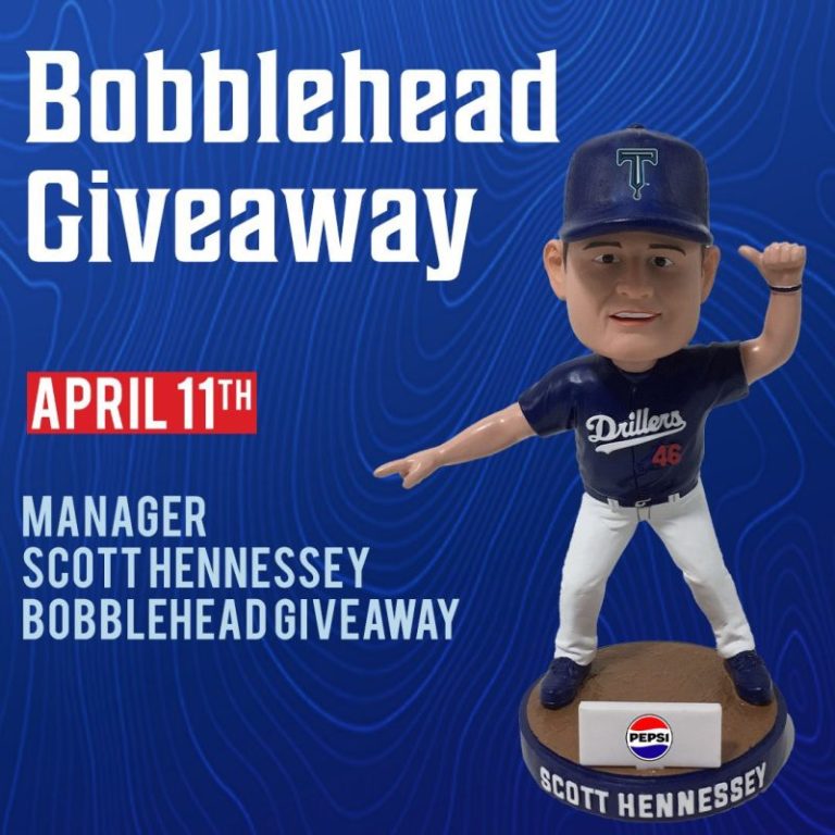 April 11, 2024 Tulsa Drillers – Scott Hennessey Bobblehead